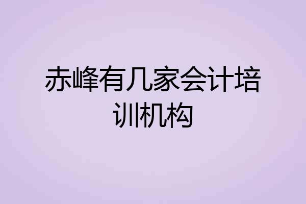 赤峰有几家会计培训机构