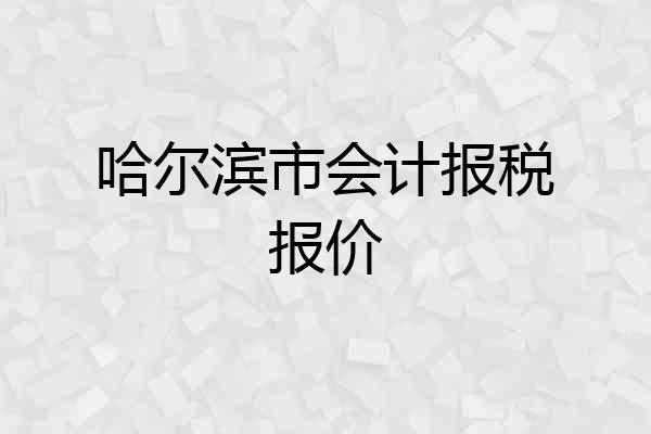 哈尔滨市会计报税报价