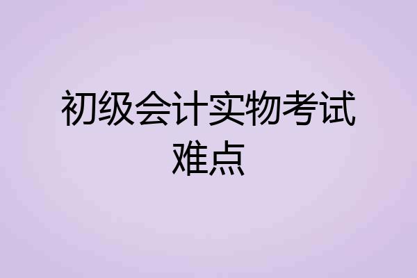 初级会计实物考试难点