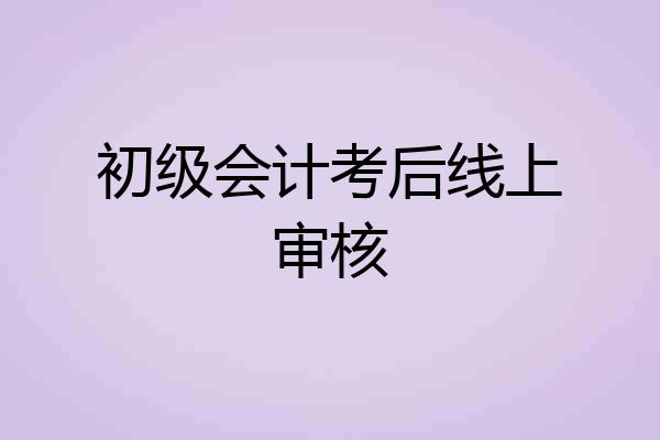 初级会计考后线上审核