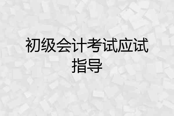 初级会计考试应试指导