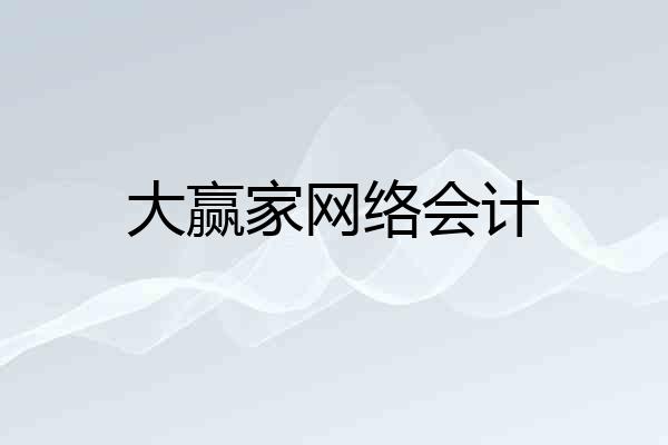 大赢家网络会计