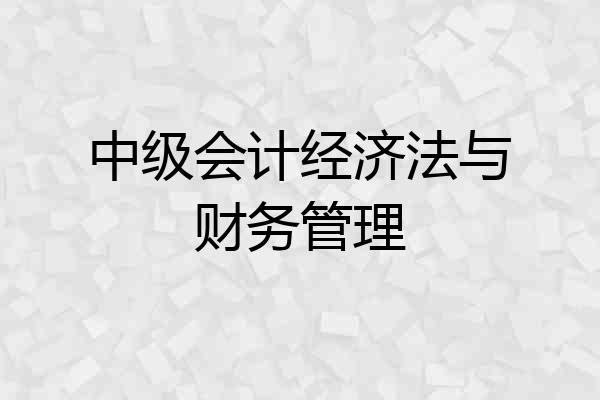 中级会计经济法与财务管理