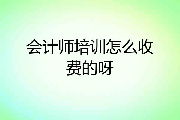 会计师培训怎么收费的呀