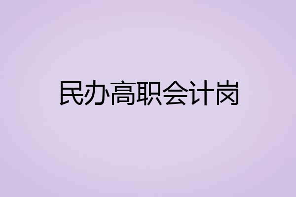 民办高职会计岗