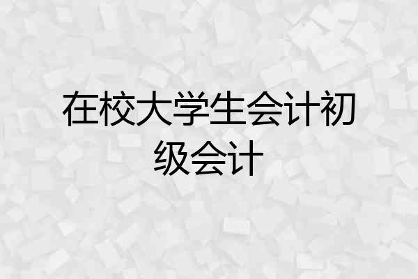 在校大学生会计初级会计