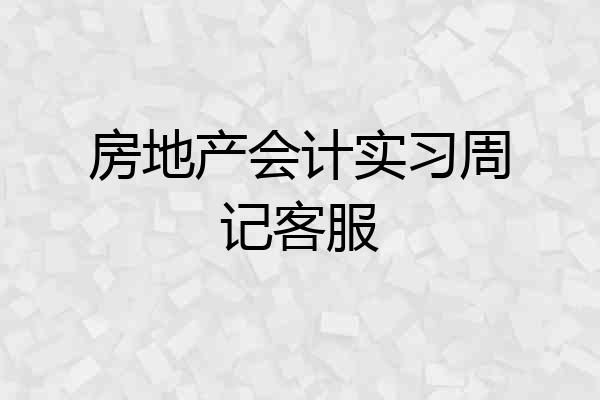 房地产会计实习周记客服