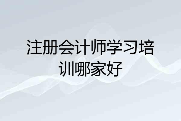 注册会计师学习培训哪家好