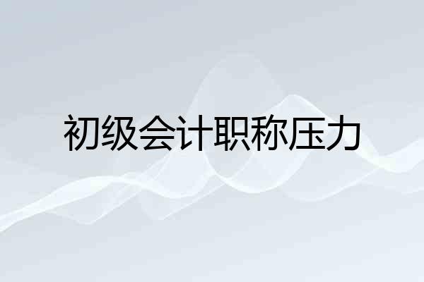 初级会计职称压力