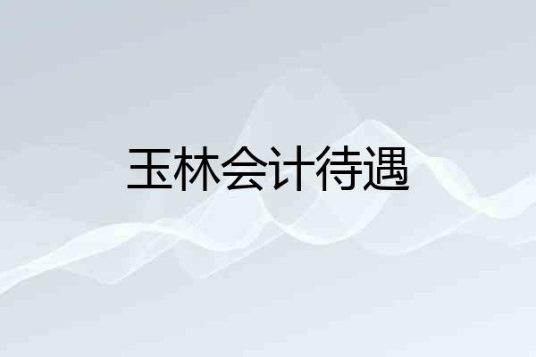 玉林会计待遇