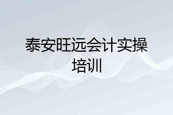 泰安旺远会计实操培训