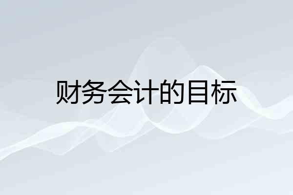 财务会计的目标