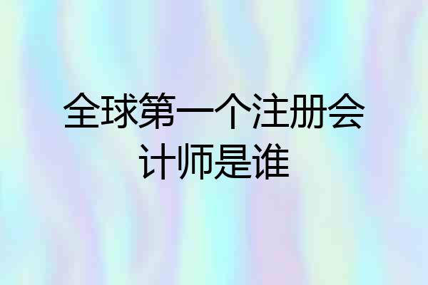全球第一个注册会计师是谁