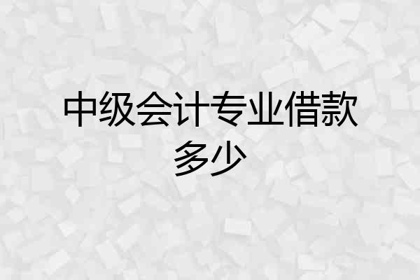 中级会计专业借款多少