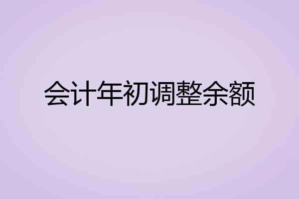 会计年初调整余额