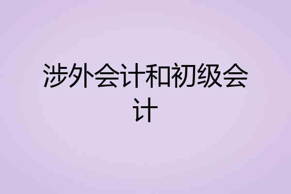 涉外会计和初级会计