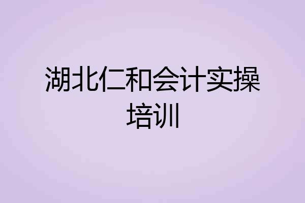 湖北仁和会计实操培训