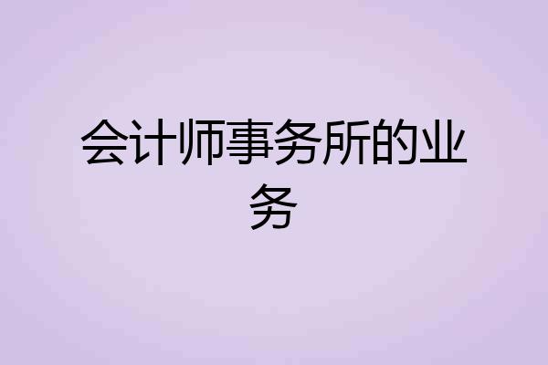 会计师事务所的业务