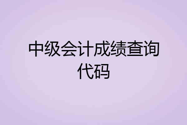 中级会计成绩查询代码