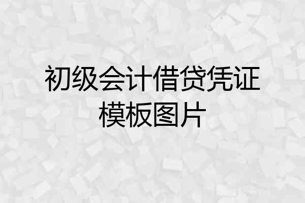 初级会计借贷凭证模板图片