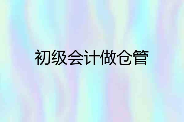 初级会计做仓管