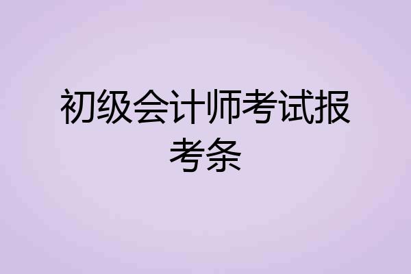 初级会计师考试报考条