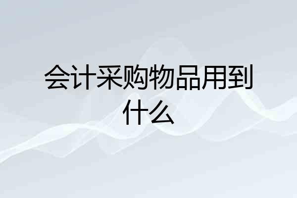 会计采购物品用到什么