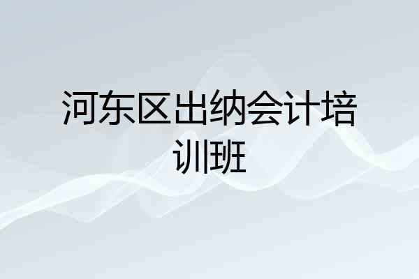 河东区出纳会计培训班