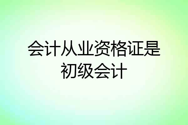 会计从业资格证是初级会计