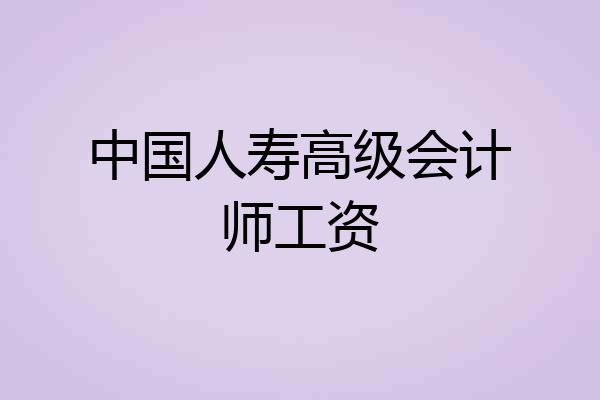 中国人寿高级会计师工资