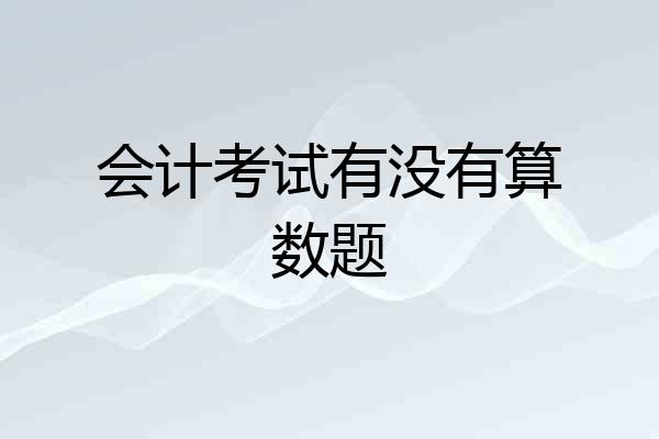 会计考试有没有算数题