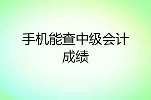手机能查中级会计成绩