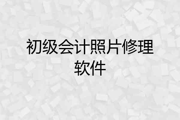 初级会计照片修理软件