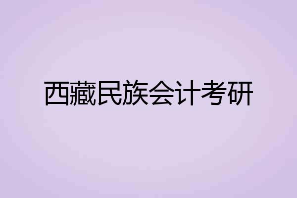 西藏民族会计考研