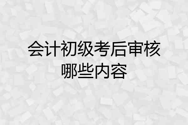 会计初级考后审核哪些内容