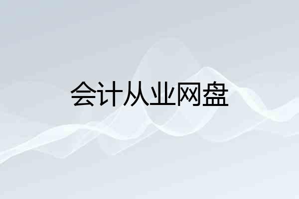 会计从业网盘