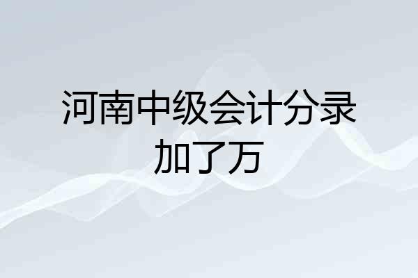 河南中级会计分录加了万