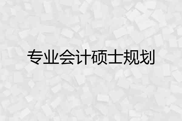 专业会计硕士规划