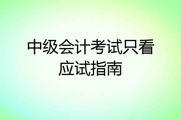 中级会计考试只看应试指南