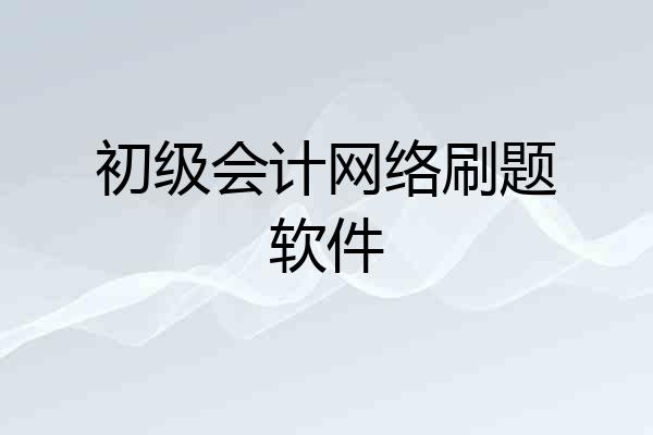 初级会计网络刷题软件