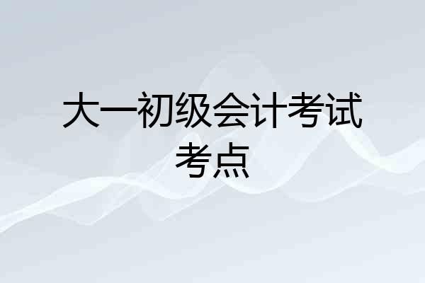 大一初级会计考试考点