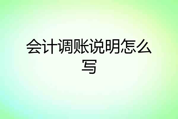 会计调账说明怎么写
