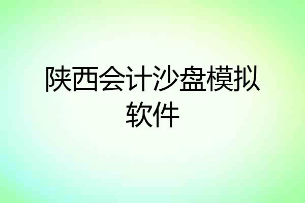陕西会计沙盘模拟软件