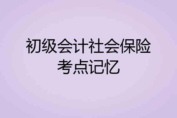 初级会计社会保险考点记忆