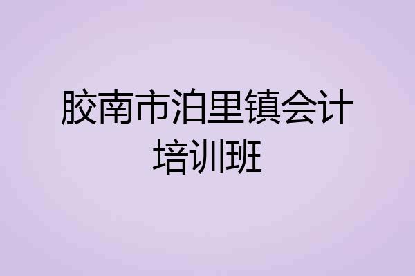 胶南市泊里镇会计培训班