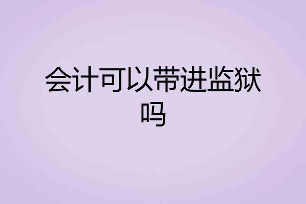 会计可以带进监狱吗