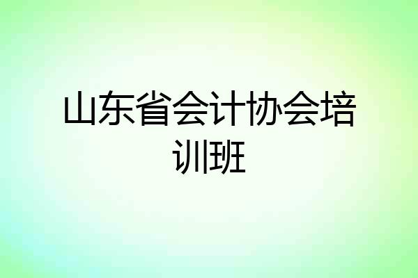 山东省会计协会培训班
