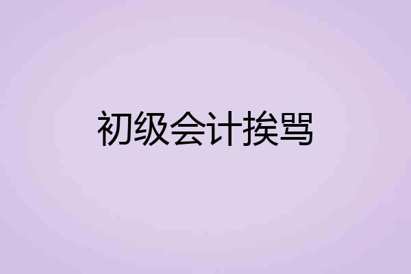 初级会计挨骂