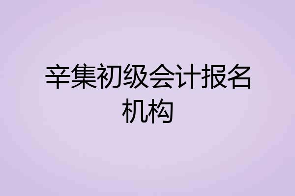 辛集初级会计报名机构