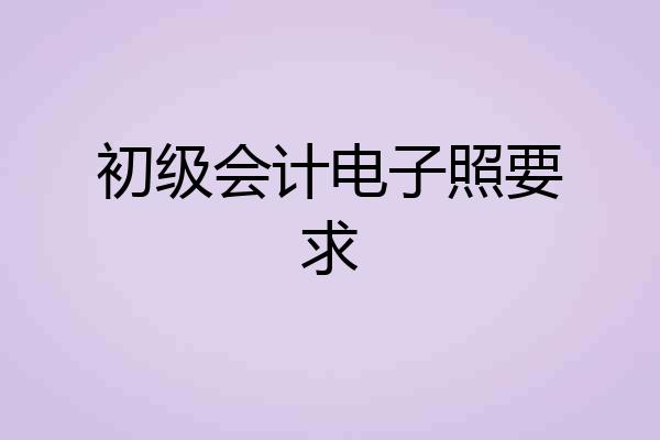 初级会计电子照要求